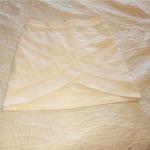 BCBG MaxAzria white mini jean skirt